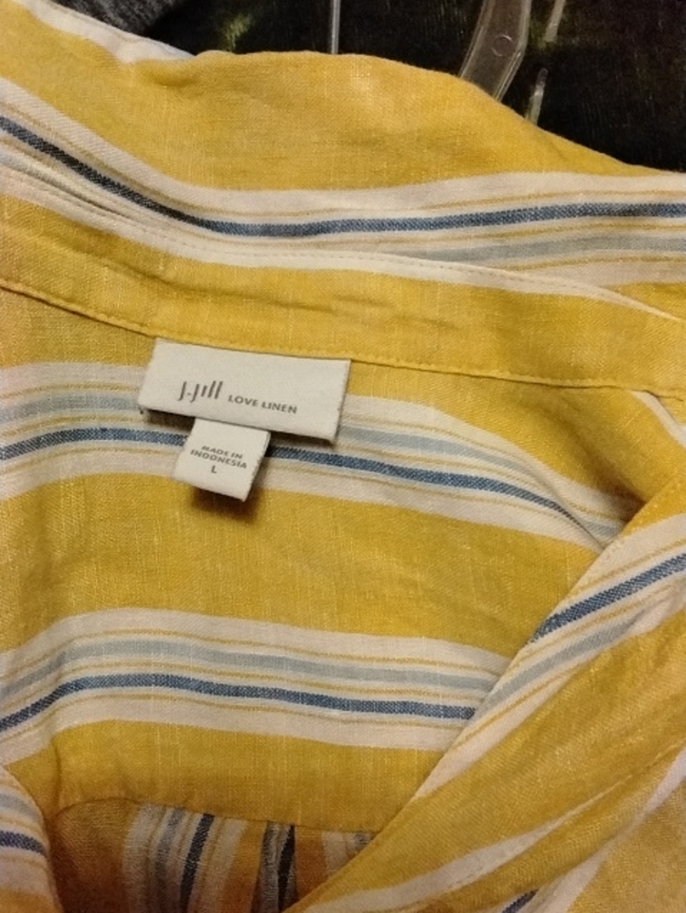 JJill Yellow Striped Linen Shirt